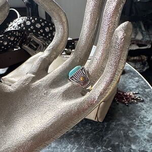 Turquoise and Pink Southwestern Ring